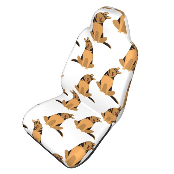 Picia German Shepherd Dog Print Waterproof Sweating Car Seat Cover for Post Gym Workout, Running, Beach and Hiking, Universal Fit Anti-Slip Bucket Seat Protector