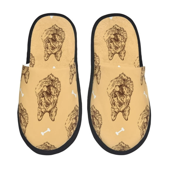 Picia German Shepherd Dog Print Women's Fuzzy Fluffy House Slippers Plush Memory Foam Shoes Indoor Outdoor-Medium
