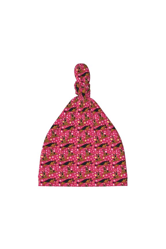 German Shepherd Dog Printed Preemie Hats for Baby Girls Cotton Premature Knot Hats Newborn Hospital Cap Warm Knot Beanie Nicu for Preemie Girls and Boys
