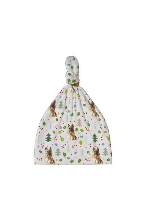 German Shepherd Dog Printed Preemie Hats for Baby Girls Cotton Premature Knot Hats Newborn Hospital Cap Warm Knot Beanie Nicu for Preemie Girls and Boys