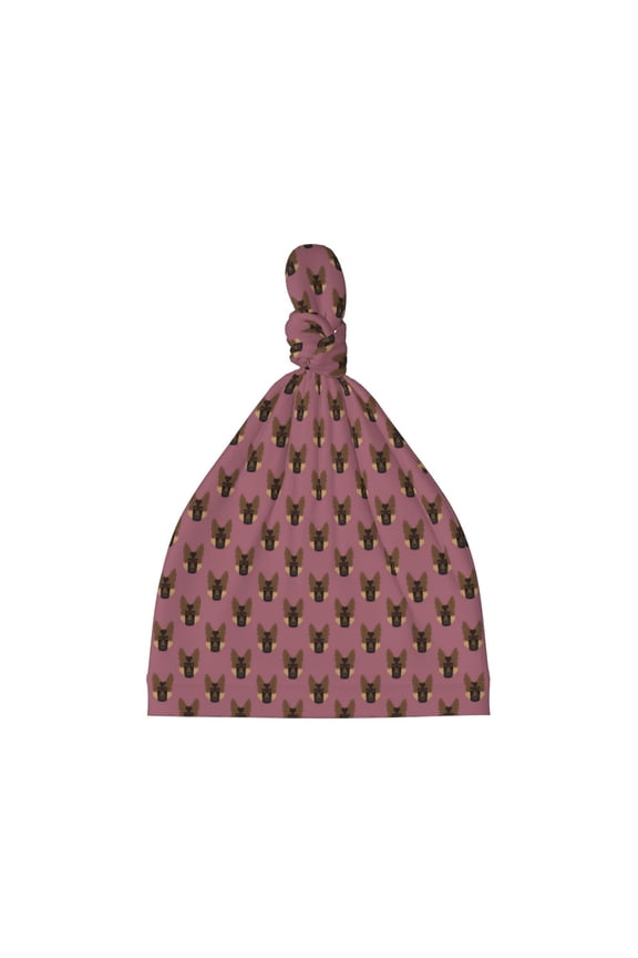 German Shepherd Dog Printed Preemie Hats for Baby Girls Cotton Premature Knot Hats Newborn Hospital Cap Warm Knot Beanie Nicu for Preemie Girls and Boys