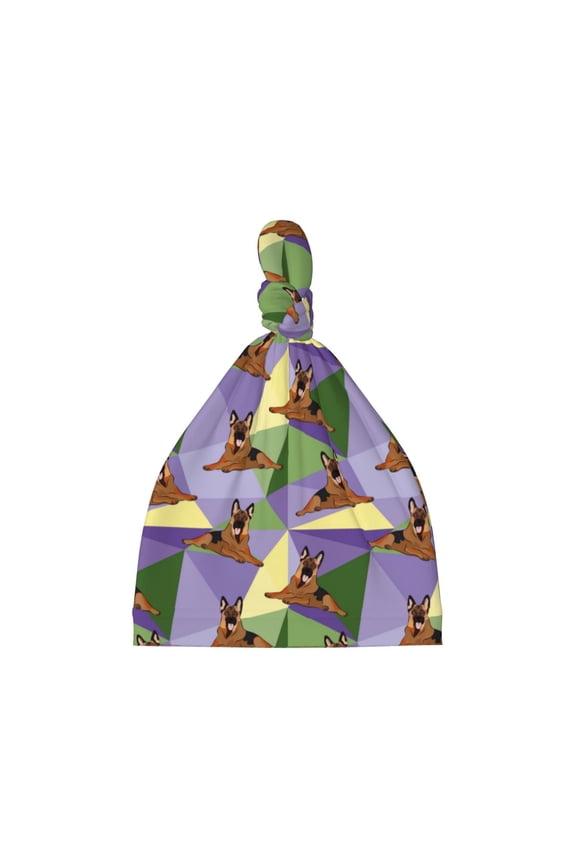 German Shepherd Dog Printed Preemie Hats for Baby Girls Cotton Premature Knot Hats Newborn Hospital Cap Warm Knot Beanie Nicu for Preemie Girls and Boys