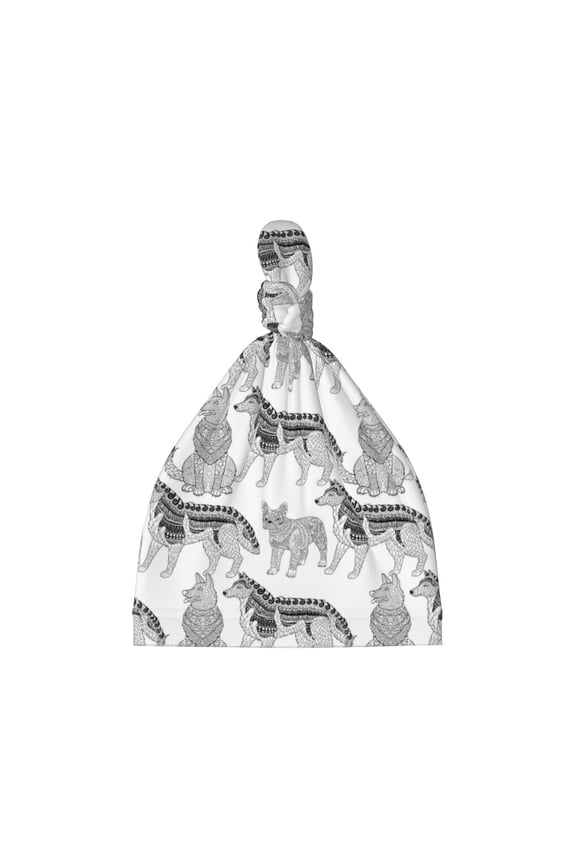 German Shepherd Dog Printed Preemie Hats for Baby Girls Cotton Premature Knot Hats Newborn Hospital Cap Warm Knot Beanie Nicu for Preemie Girls and Boys