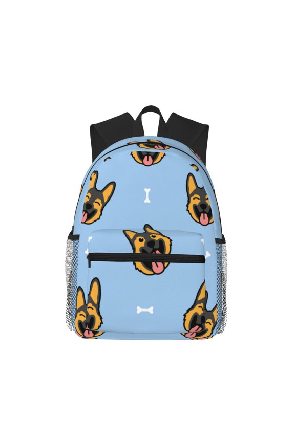 German Shepherd Puppy Large Capacity Backpack Classic Style Backpack Casual Backpack Water-Resistant School Work Travel Outdoor Backpack