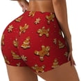 thumbnail image 1 of Picia Gingerbread Man Printed Workout Shorts for Women Seamless Scrunch Butt Lifting High Waisted Yoga Gym Booty Running Moisture-wicking Short Pants-Small, 1 of 9