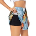 thumbnail image 1 of Picia Giraffe Come Out From Zipper Pattern Women's 2 in 1 Athletic Running Shorts High Waisted Workout Casual Gym Sweat Shorts with Comfy Liner Zipper Pockets-Medium, 1 of 9