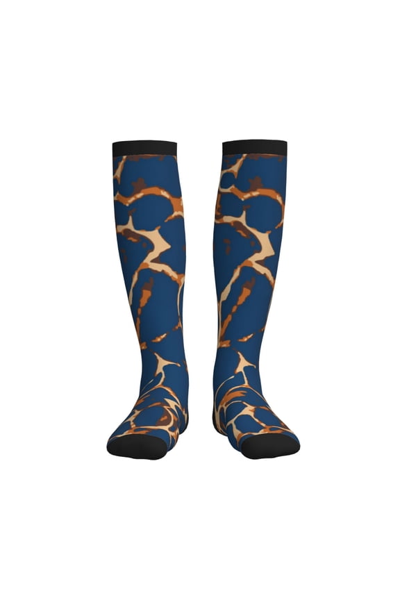 Giraffe Skin Printed Sports Compression Socks - 15-20mmHg Graduated Compression, High-Performance Soft and Breathable Socks for Men and Women
