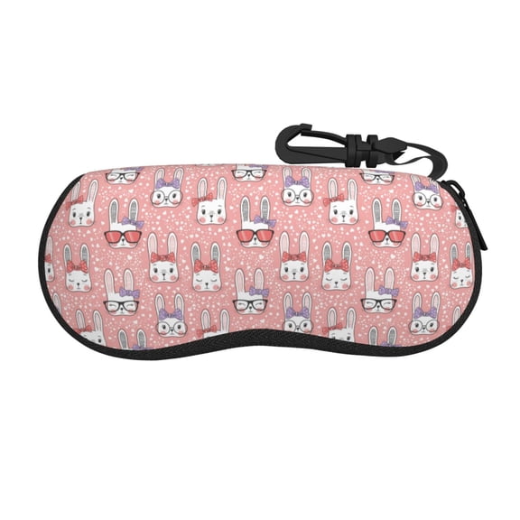 Picia Girl Rabbit Print Sunglasses Case, Eyeglasses Case Protector Large Glasses Case, Key Lock Case Protective Glasses Holder Eyeglasses Cases