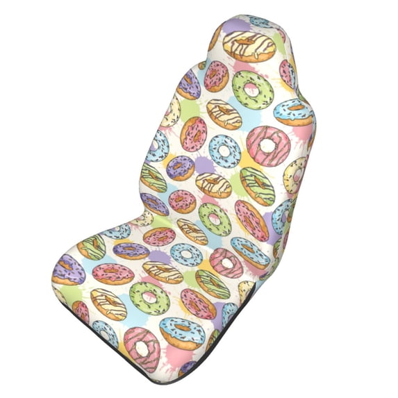 Picia Glazed Donuts Print Waterproof Sweating Car Seat Cover for Post Gym Workout, Running, Beach and Hiking, Universal Fit Anti-Slip Bucket Seat Protector