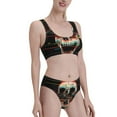 thumbnail image 1 of Picia Glitch Screaming Skull Women's High Waisted Bikini Scoop Neck Swimsuit Two Pieces Bathing Suit-Large, 1 of 8