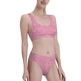 thumbnail image 1 of Picia Glitter Pink Women's High Waisted Bikini Scoop Neck Swimsuit Two Pieces Bathing Suit-Medium, 1 of 8