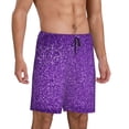 thumbnail image 1 of Picia Glitter Purple Pajama Shorts for Men, Men's Pajama Bottoms, Sleepwear,Short Pajama Pants-XX-Large, 1 of 6