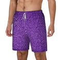 thumbnail image 1 of Picia Glitter Purple pattern Mens Swim Trunks with Compression Liner Stretch Beach Shorts Quick Dry with Zipper Pockets No-Chafing Board Shorts-Large, 1 of 9