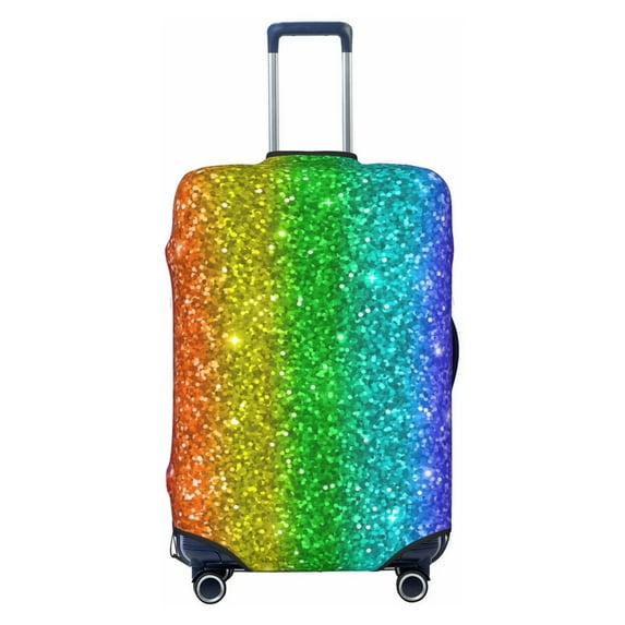 Picia Glitter Rainbow Luggage Protector Cover Thicken Suitcase Protector Cover Fit 18-32 Inch Luggage-Small