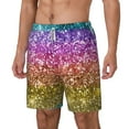 thumbnail image 1 of Picia Glitter Rainbow pattern Mens Swim Trunks with Compression Liner Stretch Beach Shorts Quick Dry with Zipper Pockets No-Chafing Board Shorts-XX-Large, 1 of 9