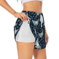 thumbnail image 1 of Picia Glowing Butterfly Pattern Women's 2 in 1 Athletic Running Shorts High Waisted Workout Casual Gym Sweat Shorts with Comfy Liner Zipper Pockets-X-Large, 1 of 9