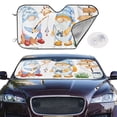 thumbnail image 1 of Picia Gnome Camping Fishing Curved Windshield Sunshade Accordion Folding Style Auto Shade for Car Truck SUV Van Blocks UV Ray Sun Visor Protector -Medium, 1 of 7