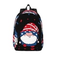 thumbnail image 1 of Picia Gnome Independence Day Printed Canvas Daypack - Stylish and Durable Vintage Compact Backpack - Class, Work, Travel, or Laptop Bookbag,Organized Compartments-Small, 1 of 6