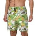 thumbnail image 1 of Picia Gnome and Pineapple pattern Mens Swim Trunks with Compression Liner Stretch Beach Shorts Quick Dry with Zipper Pockets No-Chafing Board Shorts-Medium, 1 of 1