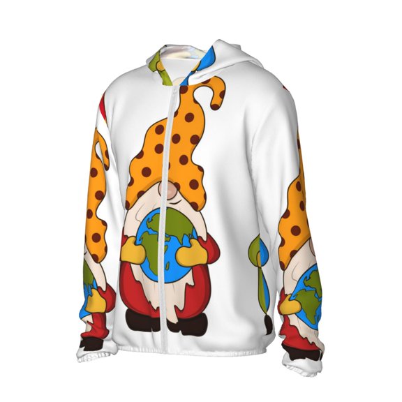 Picia Gnomes Are Holding School Supplies Women's Men's UPF 50 Sun Protection Hoodie Shirt Long Sleeve SPF Fishing Outdoor UV Hiking Lightweight Shirts-3X-Large