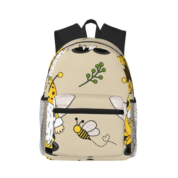 Picia Gnomes Bees And Sunflowers Large Capacity Backpack Classic Style Backpack Casual Backpack Water-Resistant School Work Travel Outdoor Backpack