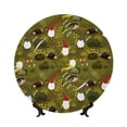 thumbnail image 1 of Picia Gnomes Playing in the Garden Pattern Bone China Decorative Plate – Wall Decor with Stand and Adhesive, Elegant Ornament for Living Room, Office, or Entryway-6in, 1 of 6