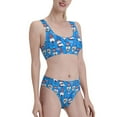 thumbnail image 1 of Picia Gnomes in USA Women's High Waisted Bikini Scoop Neck Swimsuit Two Pieces Bathing Suit-Medium, 1 of 8