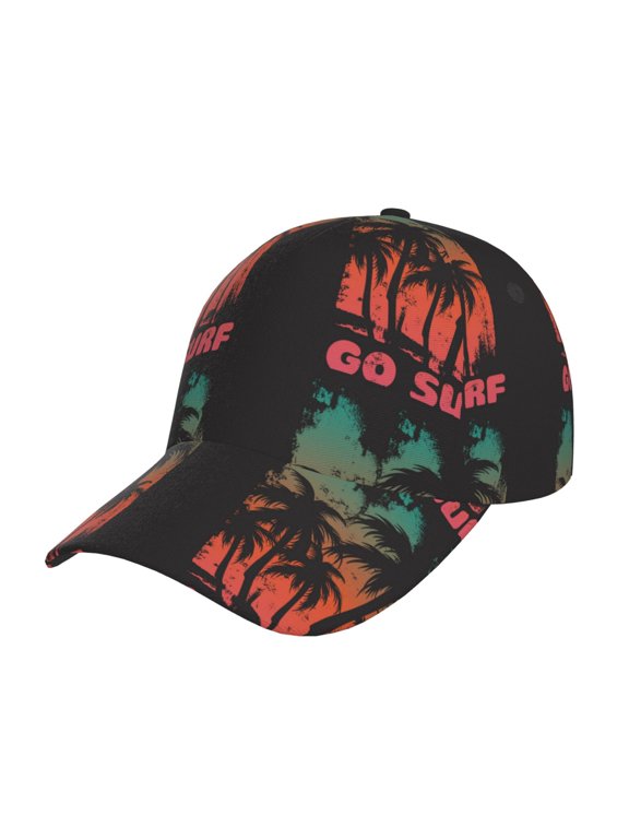 Go Surfer pattern Trucker Low Profile Hat Men Women Baseball Cap Dad Hat Adjustable Unconstructed Plain Cap