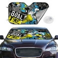 thumbnail image 1 of Picia Goal Time Curved Windshield Sunshade Accordion Folding Style Auto Shade for Car Truck SUV Van Blocks UV Ray Sun Visor Protector -Small, 1 of 7