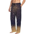 thumbnail image 1 of Picia Gold Black Glitter Mens Soft Woven Cotton Elastic Waistband Sleep Pajama Pant Lounge Sleep Pant With Pockets And Drawstring-, 1 of 9