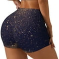 thumbnail image 1 of Picia Gold Black Glitter Printed Workout Shorts for Women Seamless Scrunch Butt Lifting High Waisted Yoga Gym Booty Running Moisture-wicking Short Pants-Small, 1 of 9