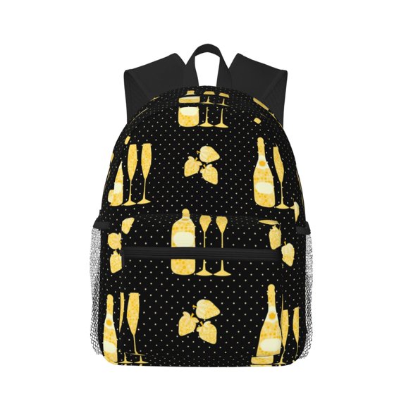 Picia Gold Bottles Large Capacity Backpack Classic Style Backpack Casual Backpack Water-Resistant School Work Travel Outdoor Backpack