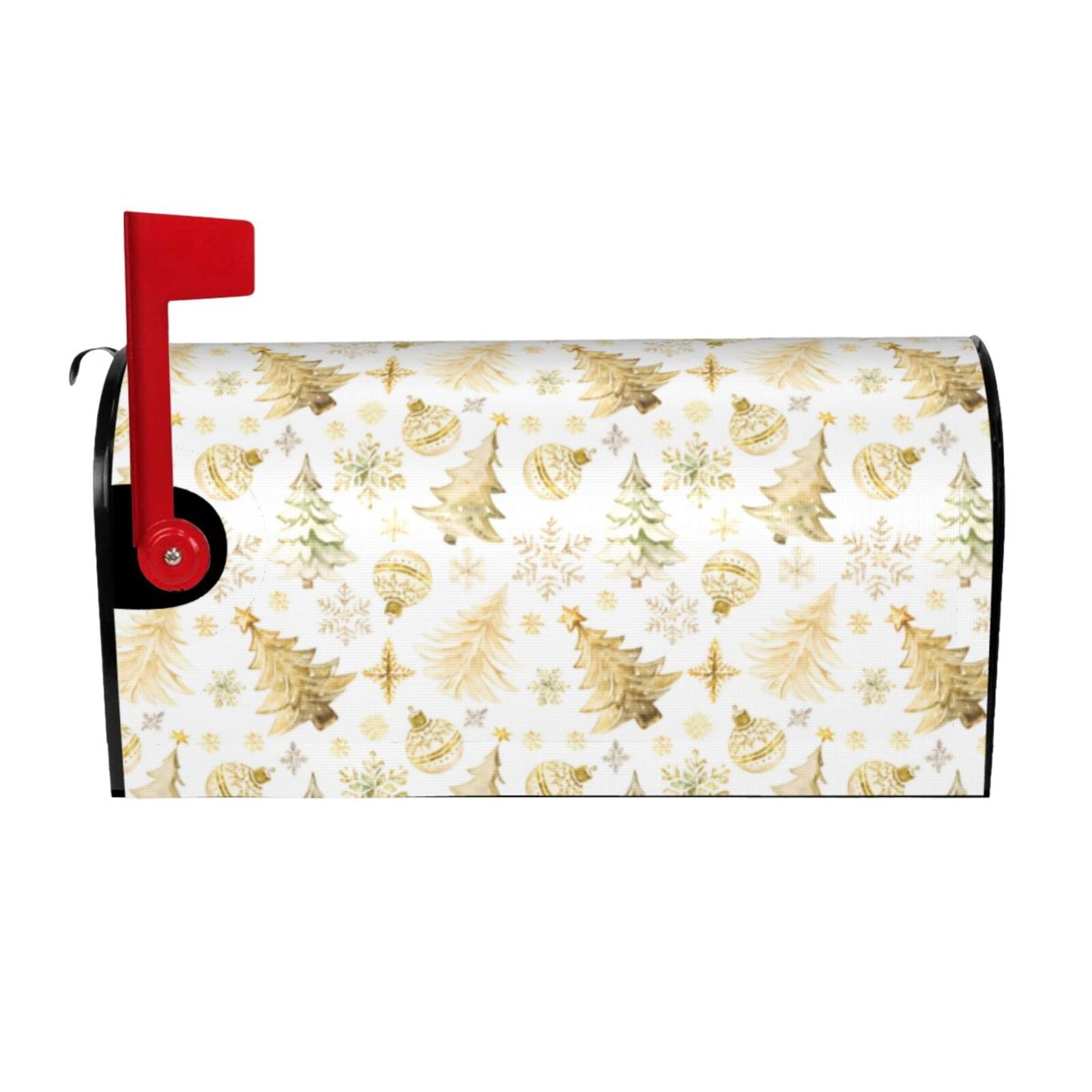 Picia Gold Christmas Tree Magnetic Mailbox Cover Standard Size-21x18 in