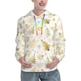 thumbnail image 1 of Picia Gold Christmas Tree Pattern Casual Women's Hoodie, Hooded Sweatshirt with Kangaroo Pocket, Comfortable Pullover with Eye-catching Drawstrings-Small, 1 of 7