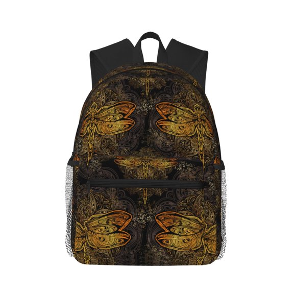 Picia Gold Dragonfly Mandala Large Capacity Backpack Classic Style Backpack Casual Backpack Water-Resistant School Work Travel Outdoor Backpack