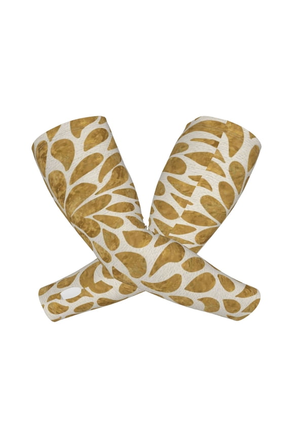 Gold Drops Arm Sleeves for Men and Women - Tattoo Cover Up UPF 50+ Cooling Sports Sleeve for Basketball Golf Football-One Size