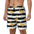 thumbnail image 1 of Picia Gold Flamingo pattern Mens Swim Trunks with Compression Liner Stretch Beach Shorts Quick Dry with Zipper Pockets No-Chafing Board Shorts-3X-Large, 1 of 9