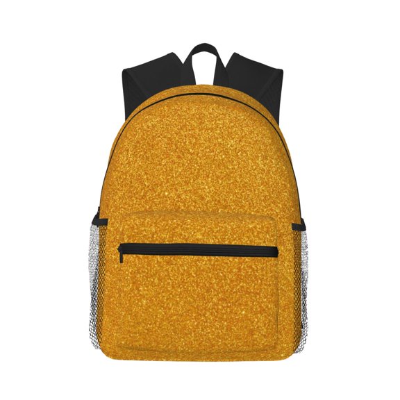 Picia Gold Glitter Large Capacity Backpack Classic Style Backpack Casual Backpack Water-Resistant School Work Travel Outdoor Backpack