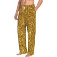 thumbnail image 1 of Picia Gold Glitter Mens Soft Woven Cotton Elastic Waistband Sleep Pajama Pant Lounge Sleep Pant With Pockets And Drawstring-Large, 1 of 9