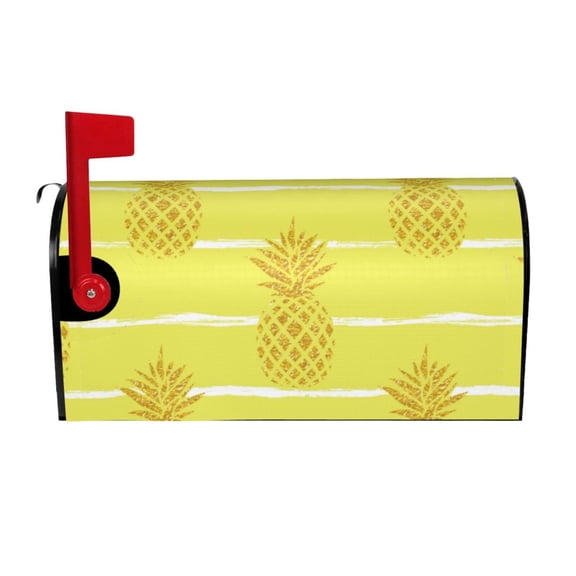 Picia Gold Pineapple Magnetic Mailbox Cover Standard Size-