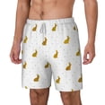 thumbnail image 1 of Picia Gold Rabbit pattern Mens Swim Trunks with Compression Liner Stretch Beach Shorts Quick Dry with Zipper Pockets No-Chafing Board Shorts-X-Large, 1 of 9