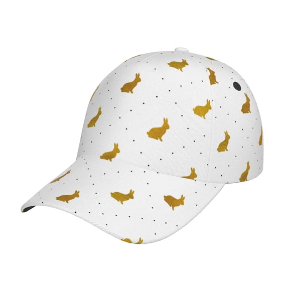 Picia Gold Rabbit pattern Trucker Low Profile Hat Men Women Baseball Cap Dad Hat Adjustable Unconstructed Plain Cap