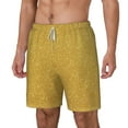 Picia Gold Shiny pattern Mens Swim Trunks with Compression Liner