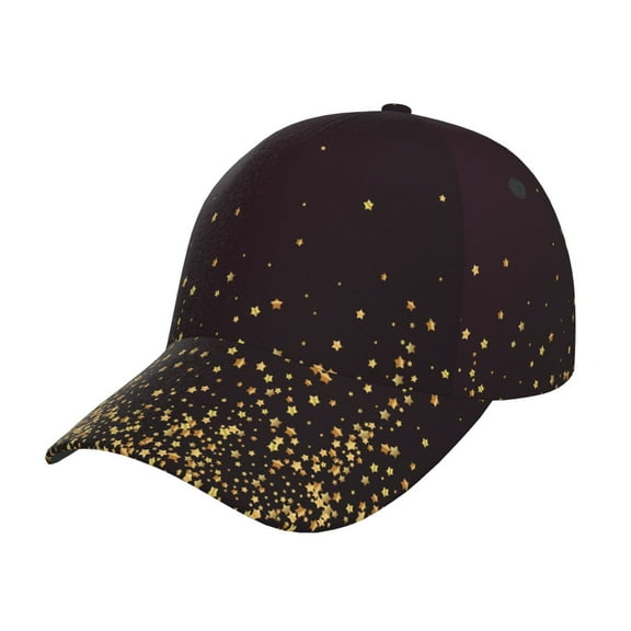 Picia Gold stars luxury sparkling Pattern Trucker Low Profile Hat Men Women Baseball Cap Dad Hat Adjustable Unconstructed Plain Cap