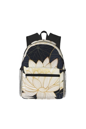 Golden Lotus Large Capacity Backpack Classic Style Backpack Casual Backpack Water-Resistant School Work Travel Outdoor Backpack