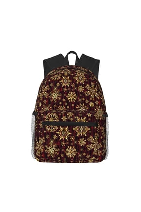 Golden Snowflakes Large Capacity Backpack Classic Style Backpack Casual Backpack Water-Resistant School Work Travel Outdoor Backpack