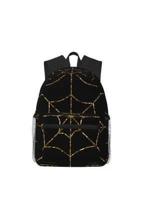 Golden Spider Web Large Capacity Backpack Classic Style Backpack Casual Backpack Water-Resistant School Work Travel Outdoor Backpack