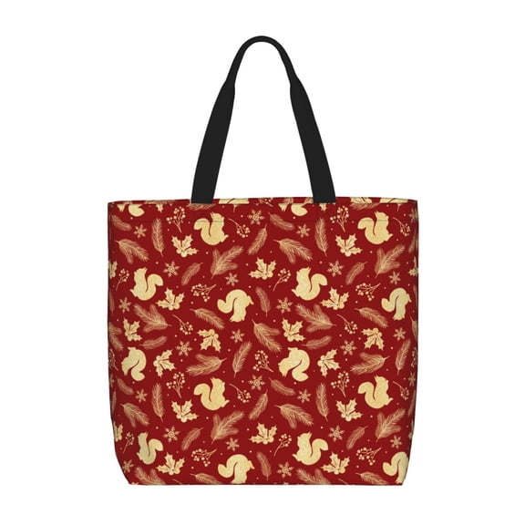 Picia Golden Squirrels Holiday for Tote Bag for Women with Zipper, Gym Tote with Compartments, Laptop Work Tote Nurse Dance Yoga Bag for Sport, Travel
