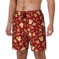 thumbnail image 1 of Picia Golden Squirrels Holiday pattern Mens Swim Trunks with Compression Liner Stretch Beach Shorts Quick Dry with Zipper Pockets No-Chafing Board Shorts-3X-Large, 1 of 9
