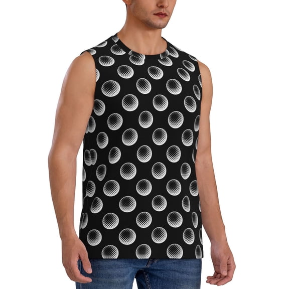 Picia Golf Balls mens Cotton Tank Undershirts , Moisture-wicking Ribbed Tanks, Lightweight Cotton Tank Undershirts-XX-Large